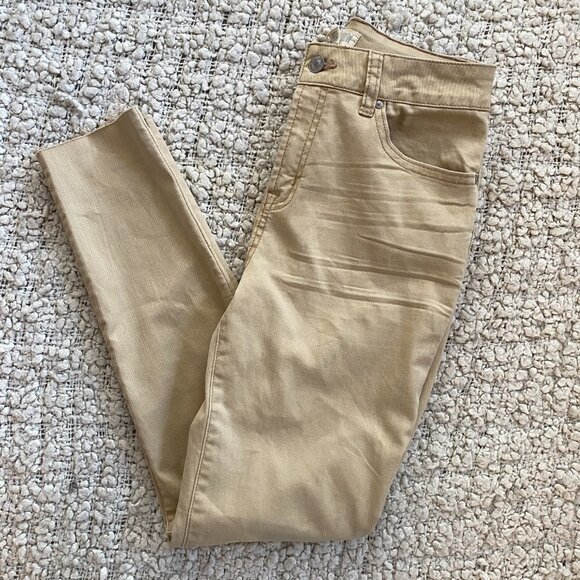 Sky and Sparrow Skinny Frayed Hem Tan Jeans - Picture 13 of 16